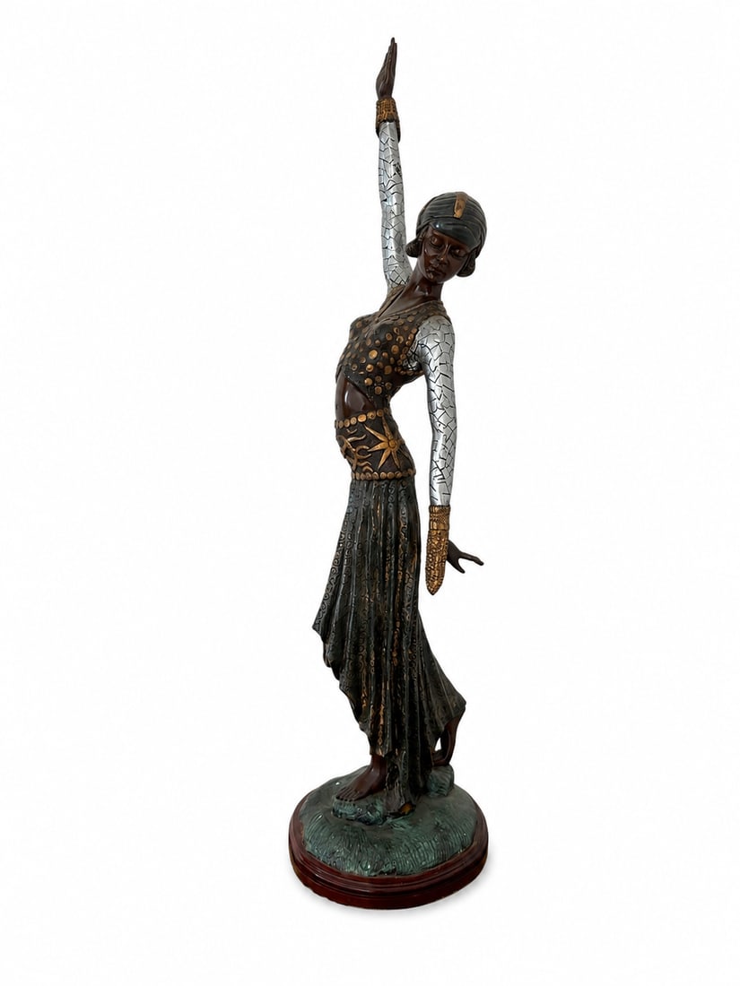 Large Art Deco Bronze Sculpture: Size: 47 in