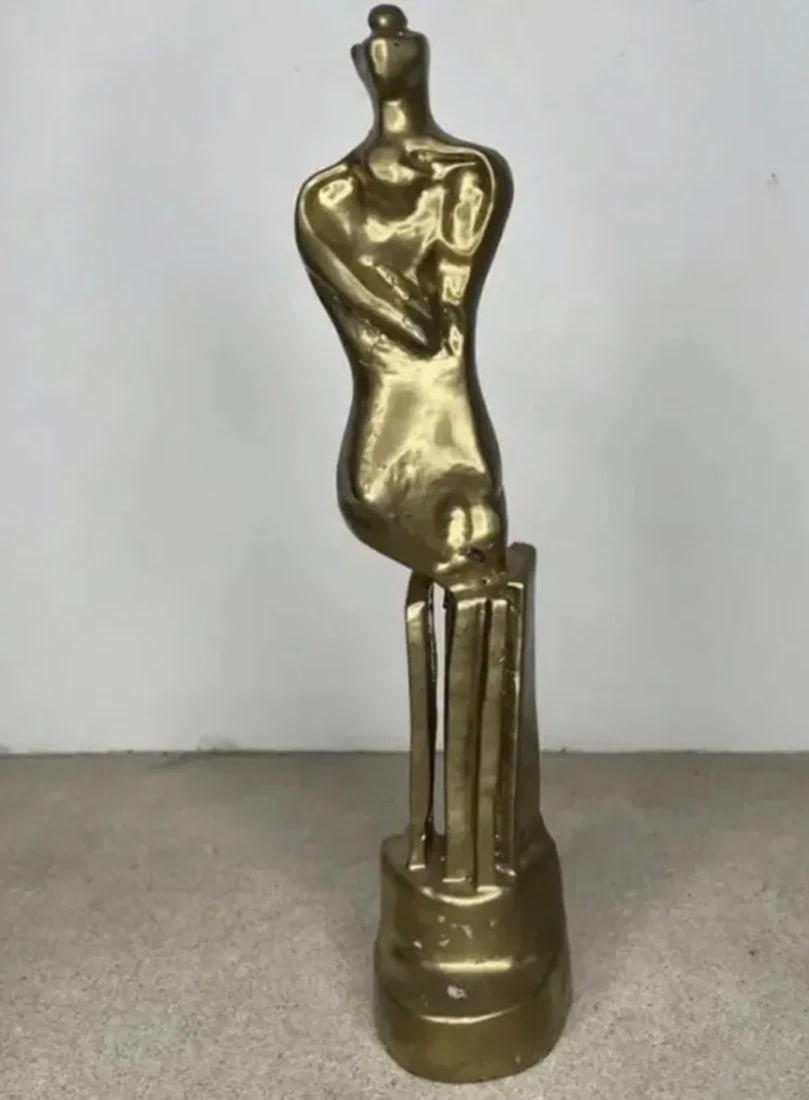Henry Moore Large Abstract Bronze Sculpture: Measurements: 14 x 3 inches
