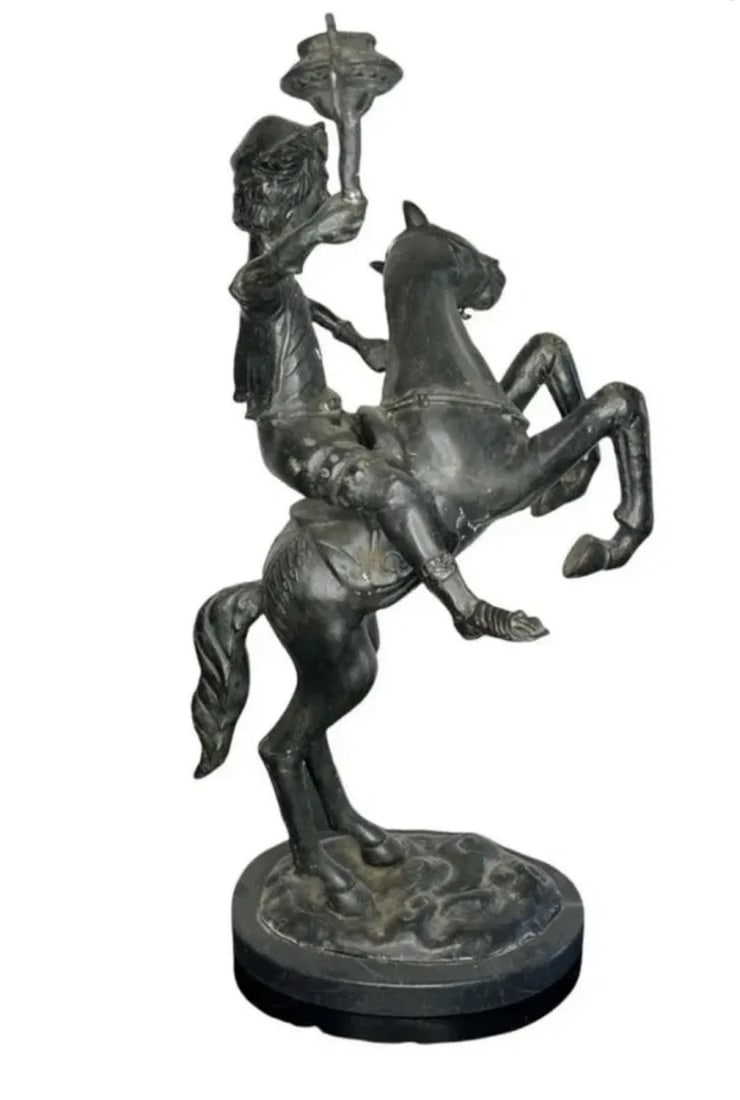Large 18th Century Spanish Candelabra: Measurements: 28 in H x 17 in L