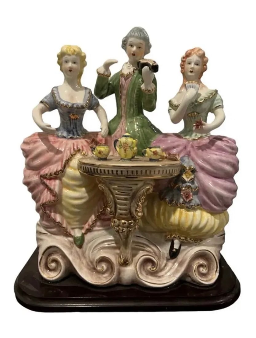 Large Italian Porcelain Musicians Figurines: Measurements: 20 in H