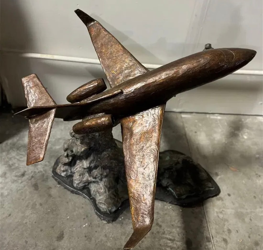 Huge Bronze Airplane Sculpture - 2