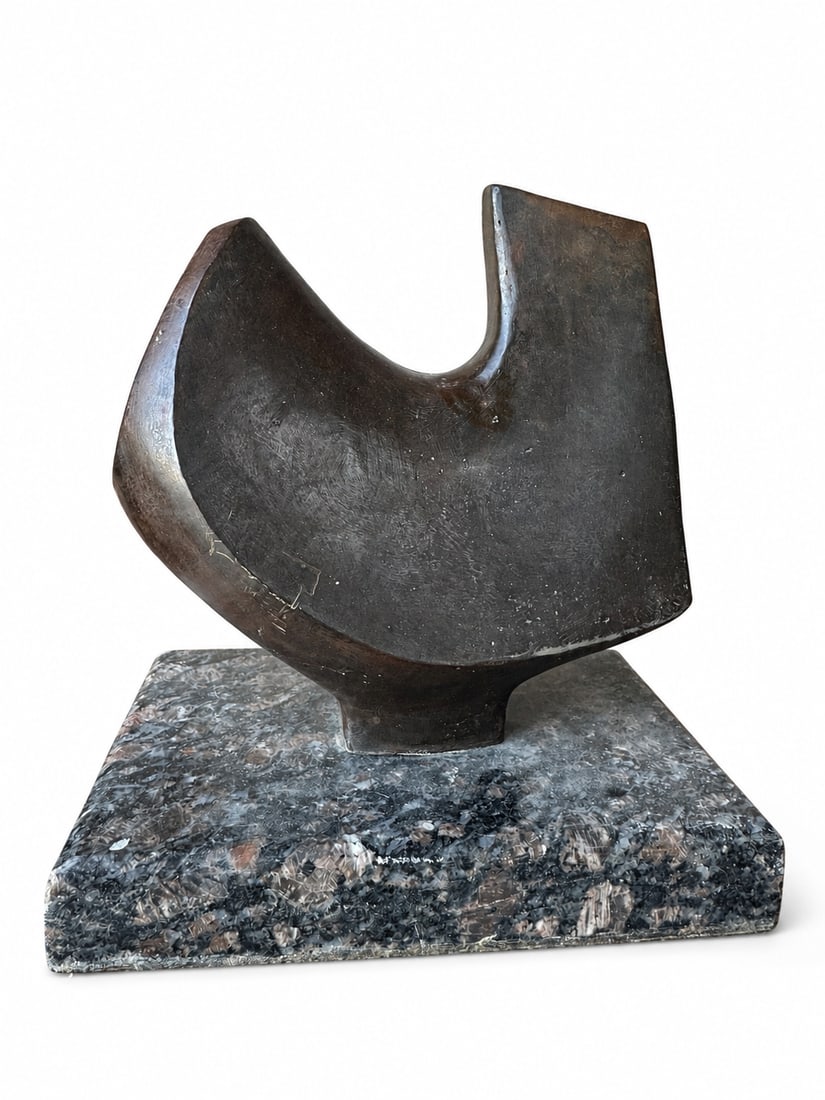 Signed ‘Ale’ (unidentified artist)abstract bronze sculpture: Size: 8x 8 x 6 in -numbered 27/30.