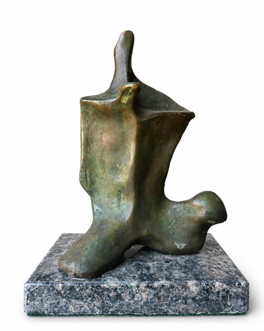 Modern Bronze Sculpture - H. Moore: Size: 12” x 8” x 6”