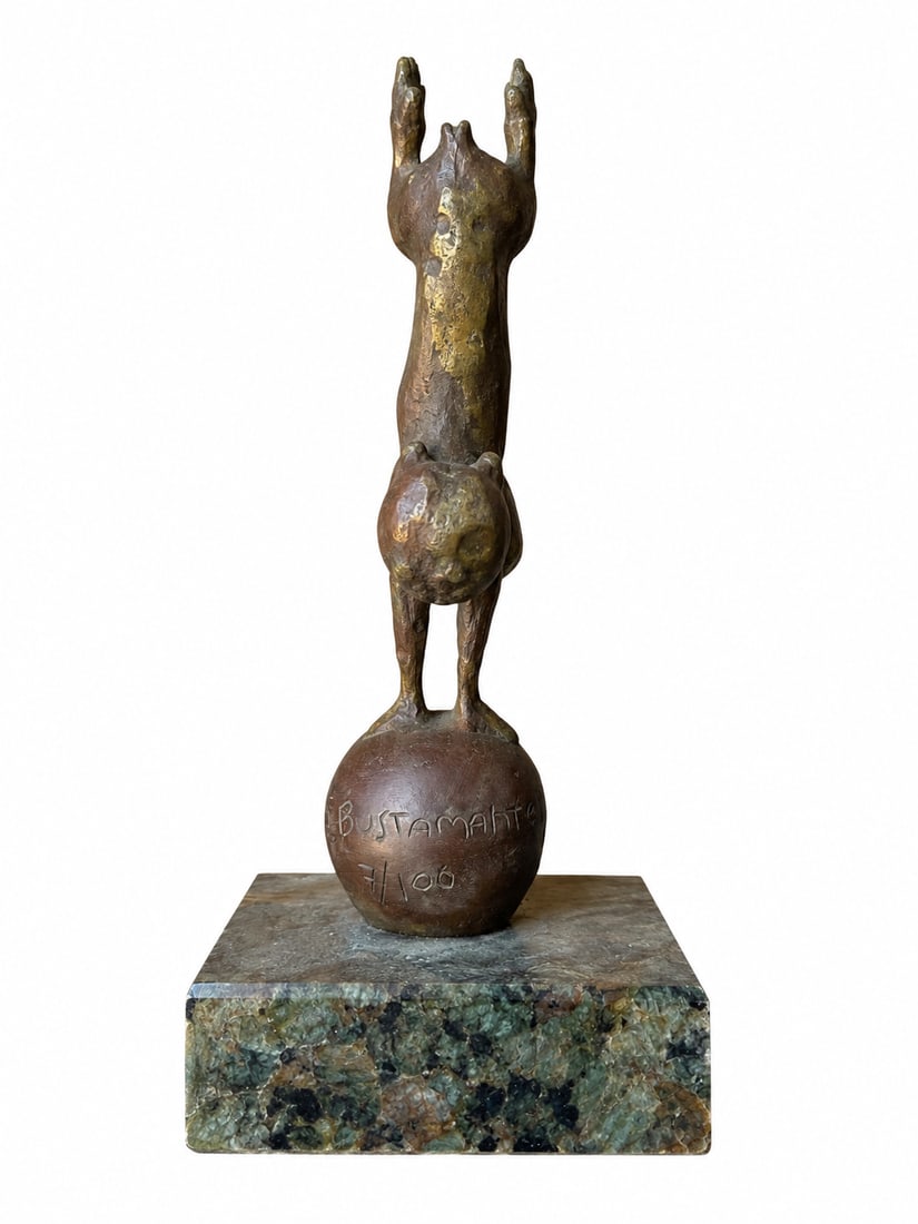 Sergio Bustamente Bronze Cat Sculpture - 3