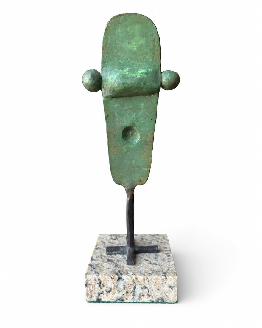 J. Miro Abstract Modern Bronze Sculpture: Size: 12” x 3 x 3 in