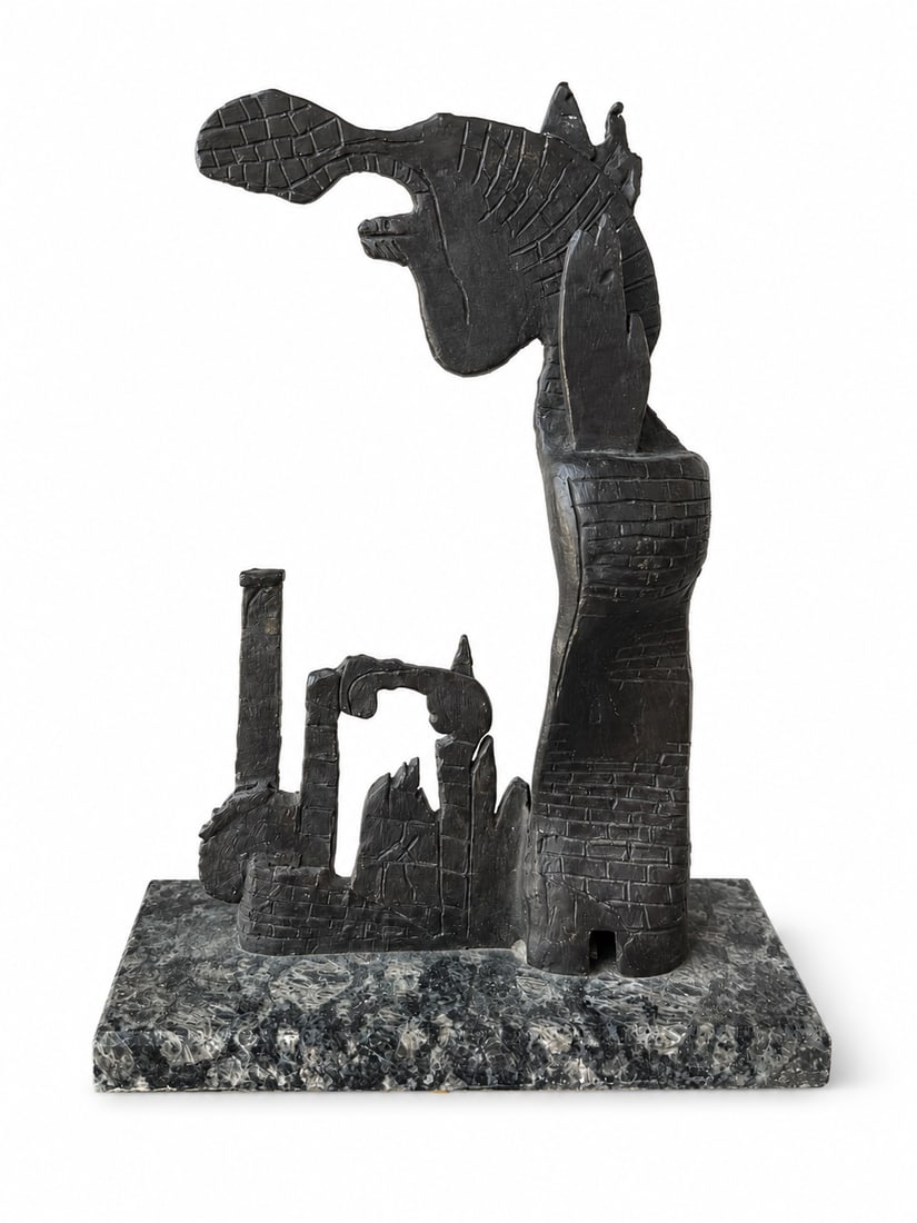 Salvador Dali Large Abstract Modern Bronze Sculpture: Size: 13” x 10” x 4 in
