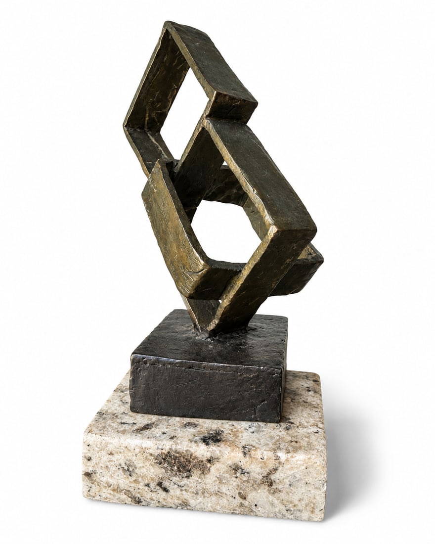 Modern Abstract bronze Sculpture: Size: 8 in x 4 in x 4