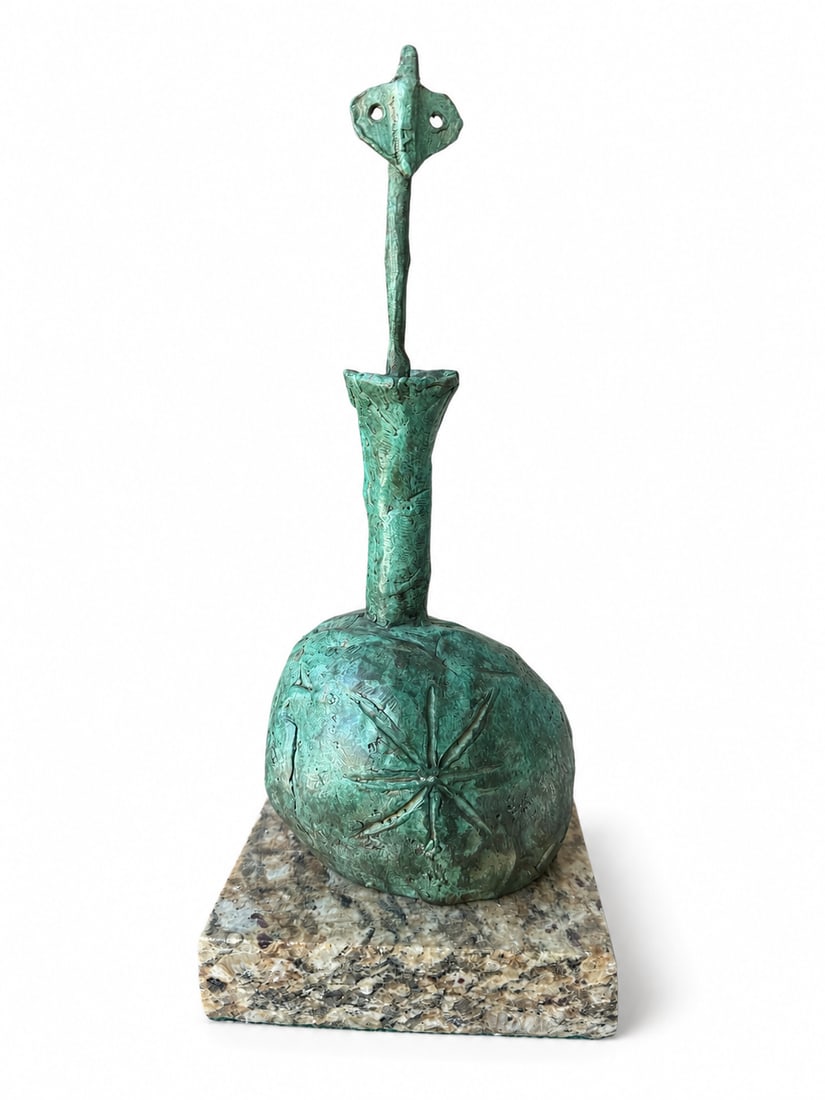 I. Miro Large Abstract Bronze Sculpture: size: 13 in H x 5 x 6 in