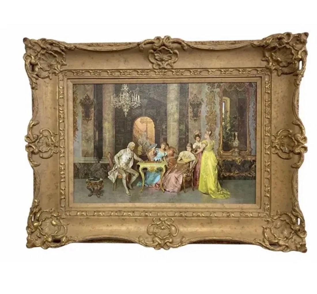 Huge Chess Game Royals Canvas Print: Measurements: 50 in L x 40 in H
