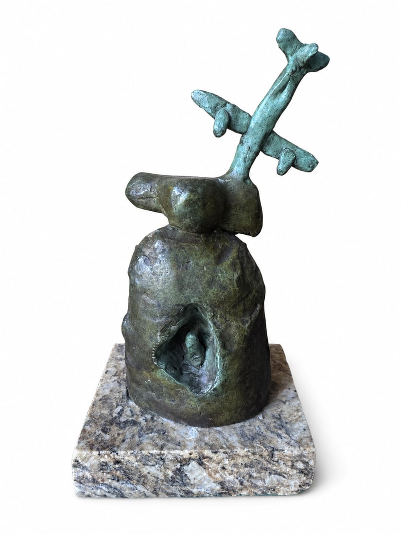 J.Miro Abstract Bronze Sculpture: Measurements: 10” x 5” x 4
