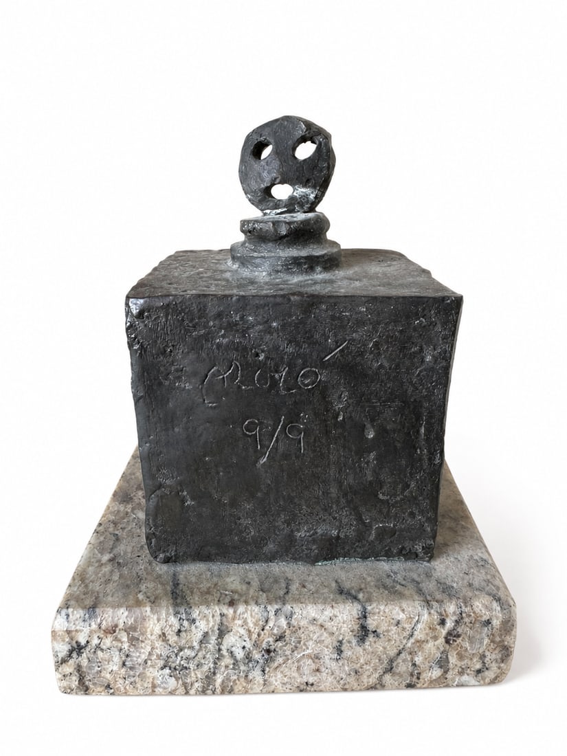 J. Miro Cube Bronze Sculpture - 3