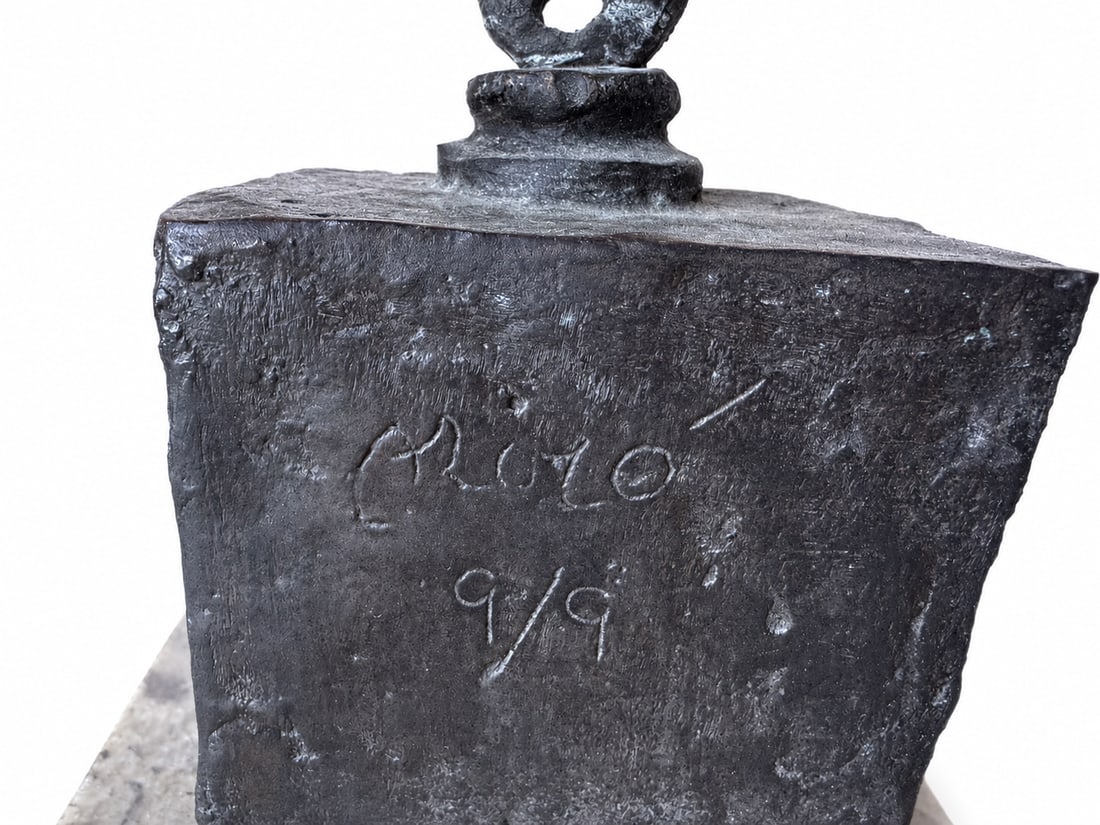 J. Miro Cube Bronze Sculpture - 4