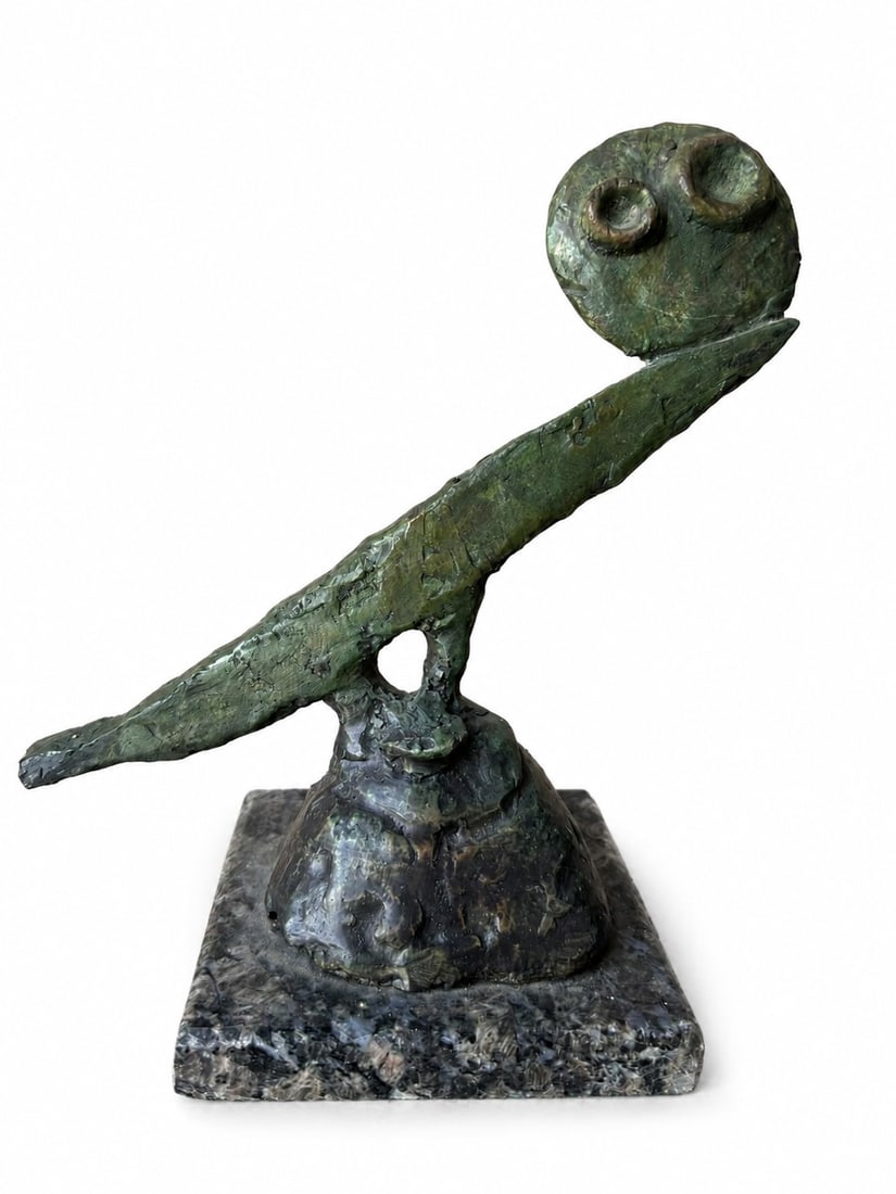 J. Miro Abstract Bronze Sculpture: Size: 10 in x 9 x 5 in