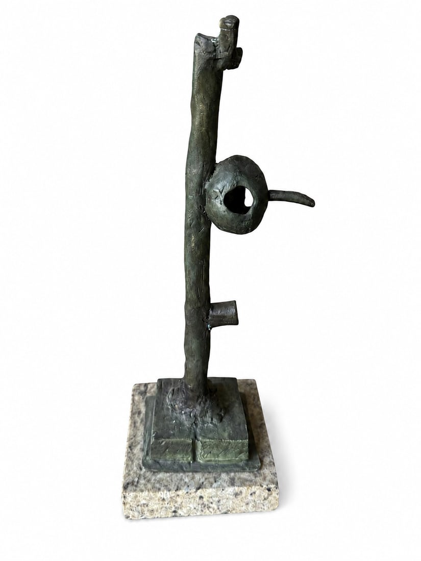 J. Miro Large Bronze Sculpture: 16 in x 5 in x 5 in