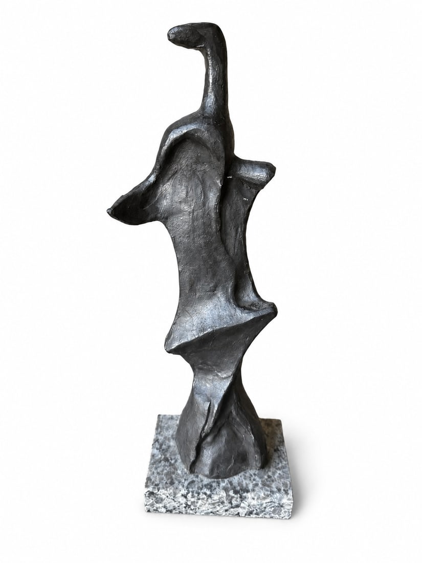 Henry Moore Modern Bronze Sculpture: Size: 16 in x 5 in x 4