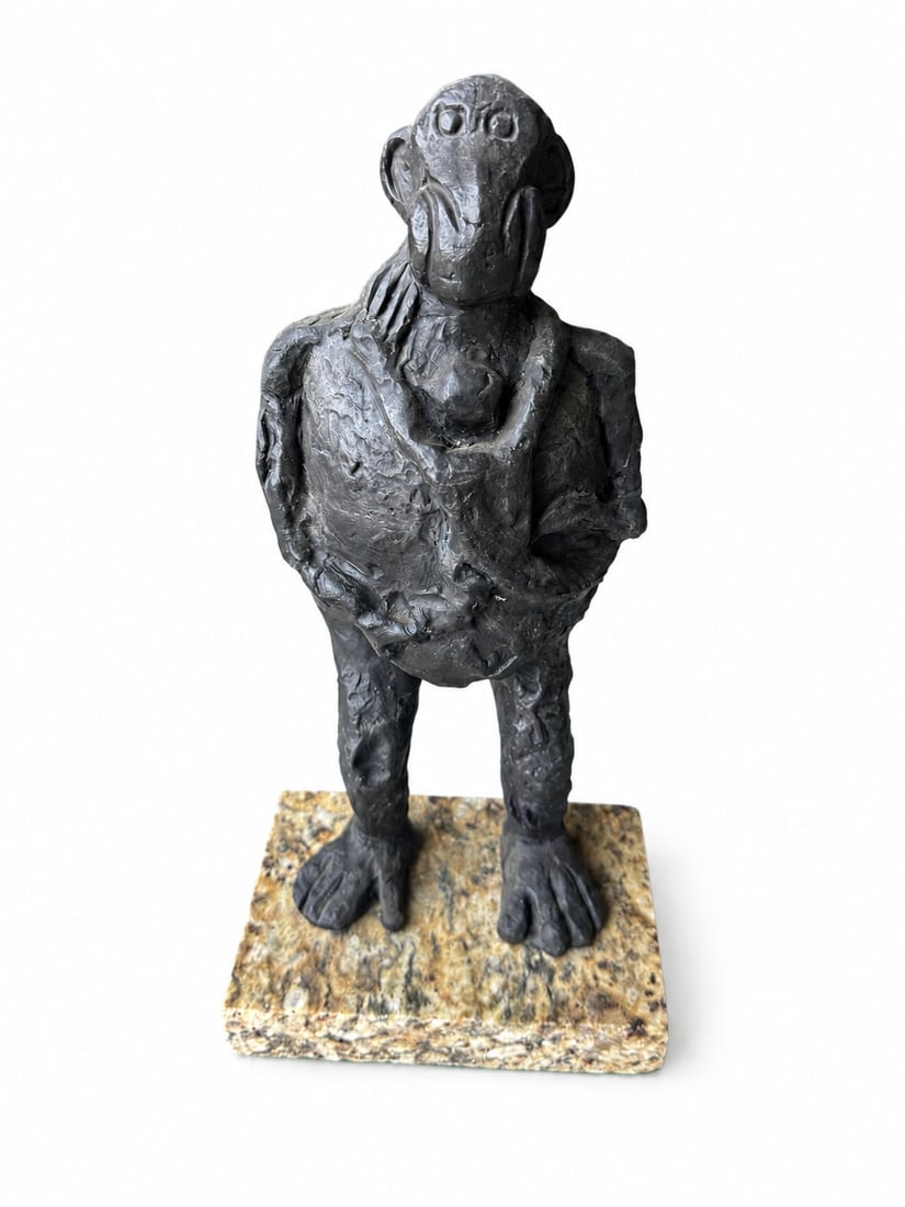 Picasso Large Abstract Monkey Bronze Sculpture: Size: 15 inx 7 in x 4