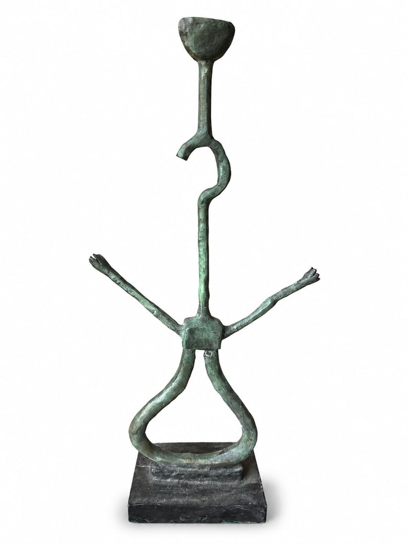 J. Miro Large Modern Bronze Sculpture: Size: 17 in x 8 x 4