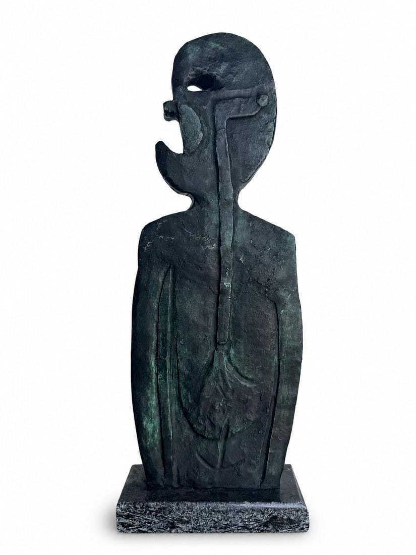 Rufino Tamayo Large Modern Bronze Sculpture: Size: 17 in H x 7 x 3