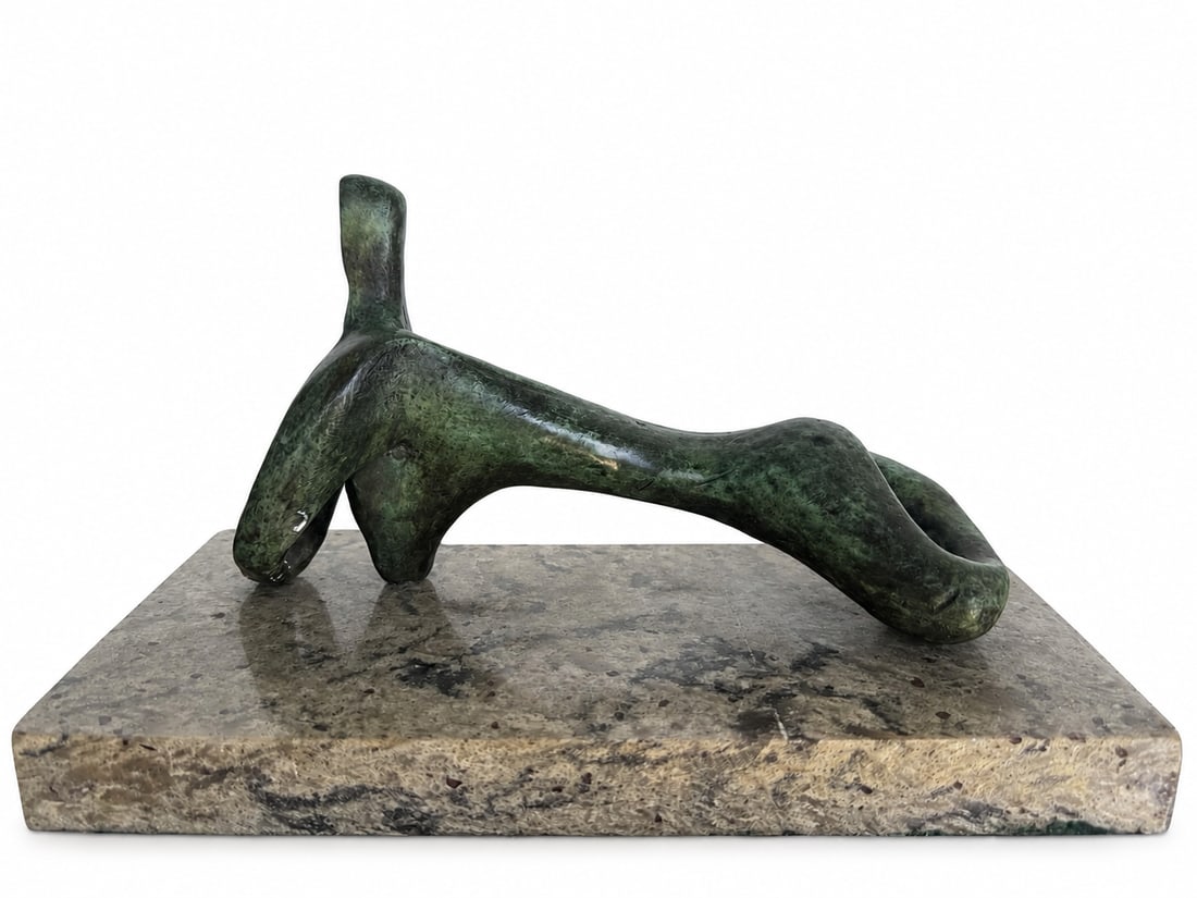 Henry Moore Bronze Sculpture: Size: 12 in L x 8 in x 8 inx