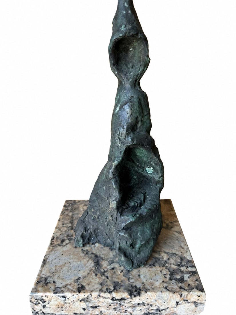 J. Miro Large Modern Bronze Sculpture: Size: 13 inx 7 inx 7 in