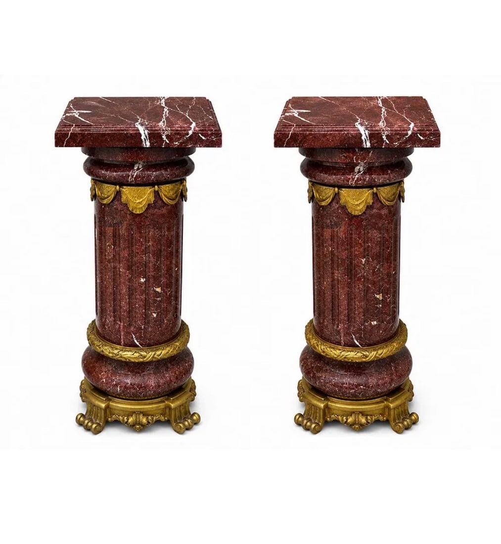 Pair of Italian Marble Pedestals (1 of 2)