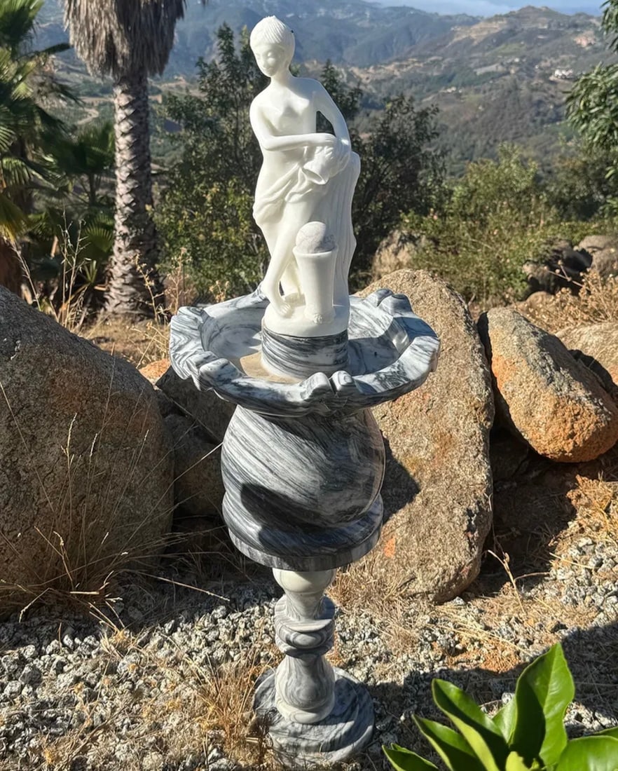 Marble Lady Fountain: Size: 42 in x 14 in
