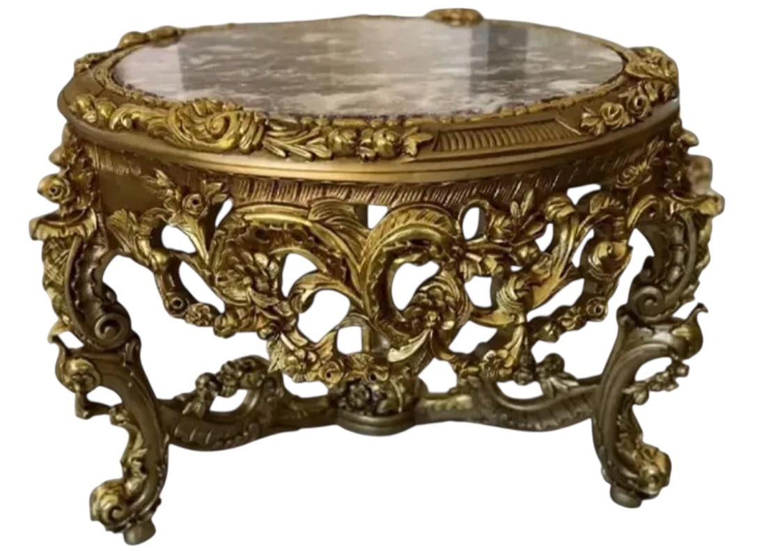 Large French Style Round Table: Size: 50 in D x 32 in H