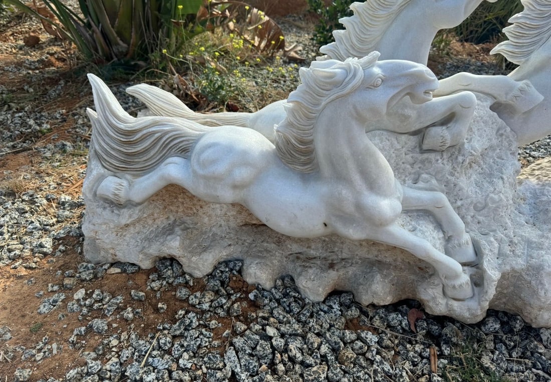 Marble Horses Scultpure - 3