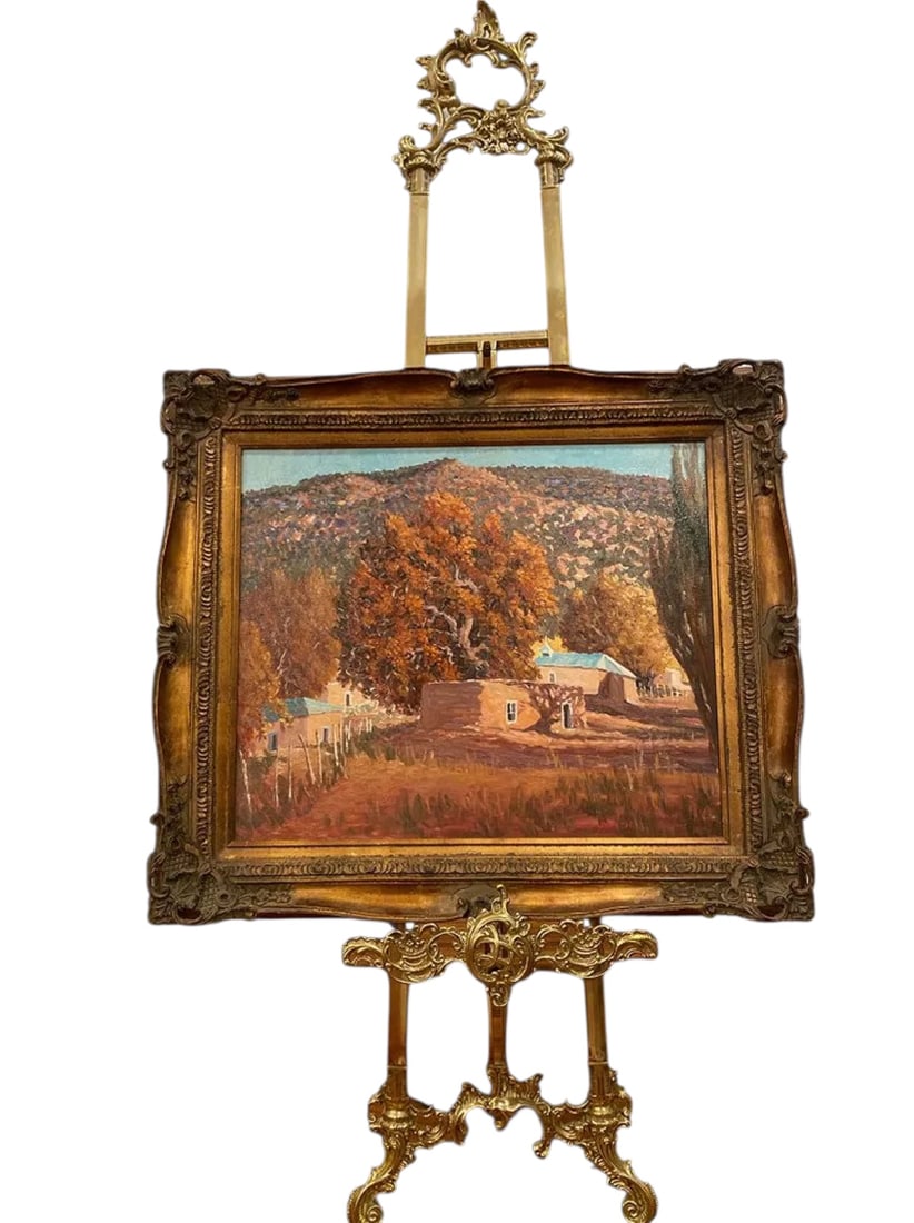 1985 Autumn Oil Painting by Ralph Leyba: SIZE: 31 IN X 27 IN