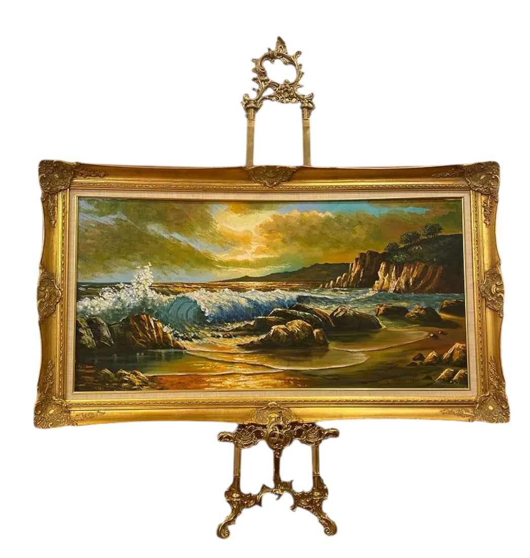 Ocean Oil Painting BY S. P.IKSANG: SIZE:56 IN X 32 IN