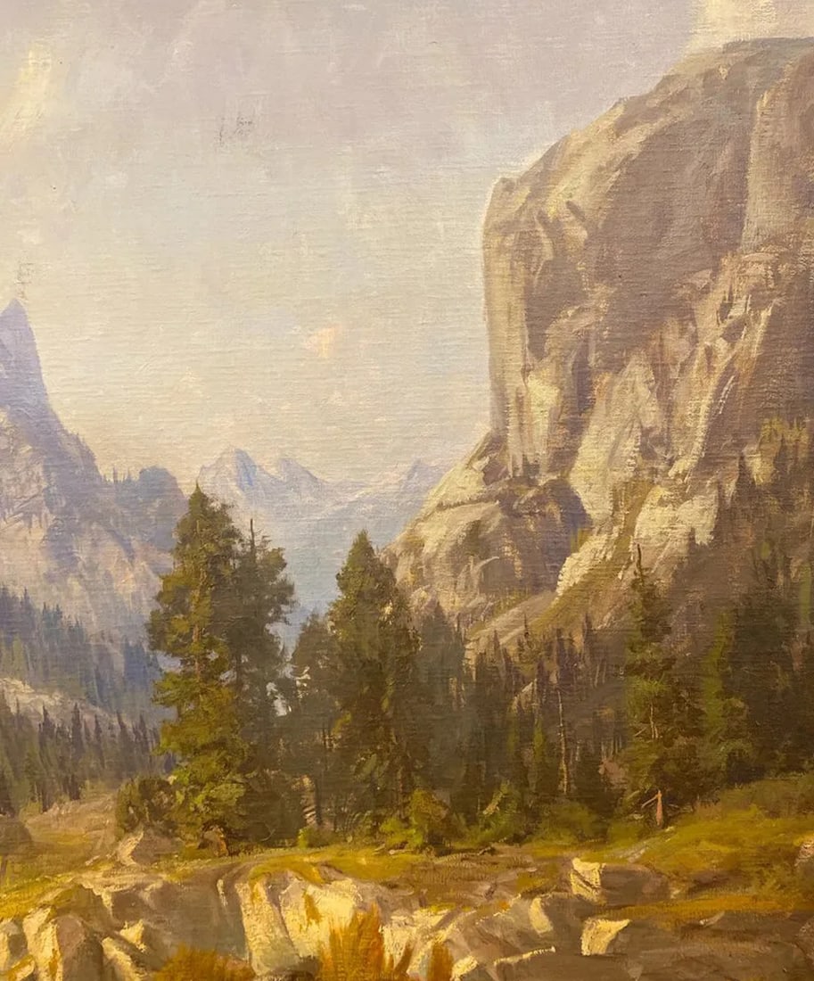 Cascade canyon The Grand Tetons Oil Painting By Rod Golbel: SIZE:49 IN X38 IN