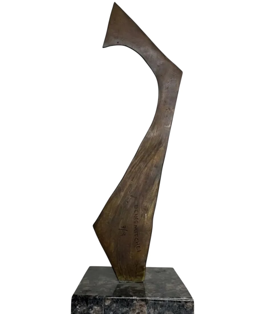 Denis Mitchel Abstract Bronze Sculpture: Size: 18 in x 6 in 6 in
