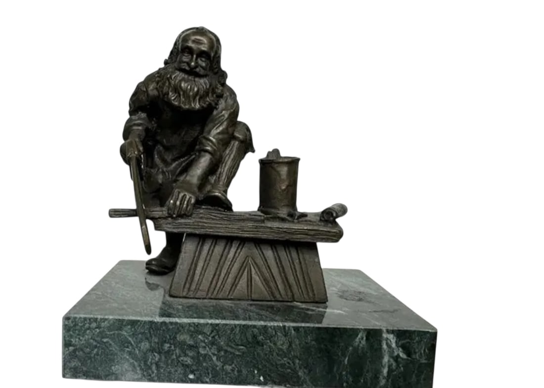 Carpenter Bronze Sculpture: size: 4.5 in x 4.5 in