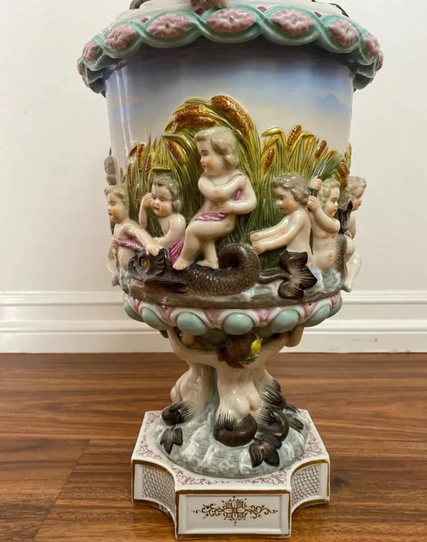 Large German Porcelain Pitcher - 4