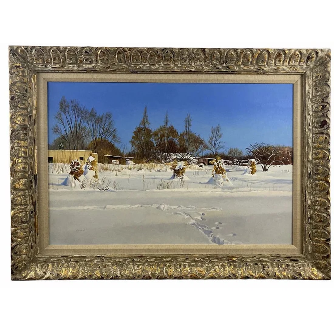 Landscape Snow Scene Oil Painting by Tom Darrah: Tom Darrah began his artistic journey at the Pennsylvania Academy of Fine Arts, the Fleisher Art Memorial, and the Hussian School of Art. Thanks to a generous invitation from the U.S.