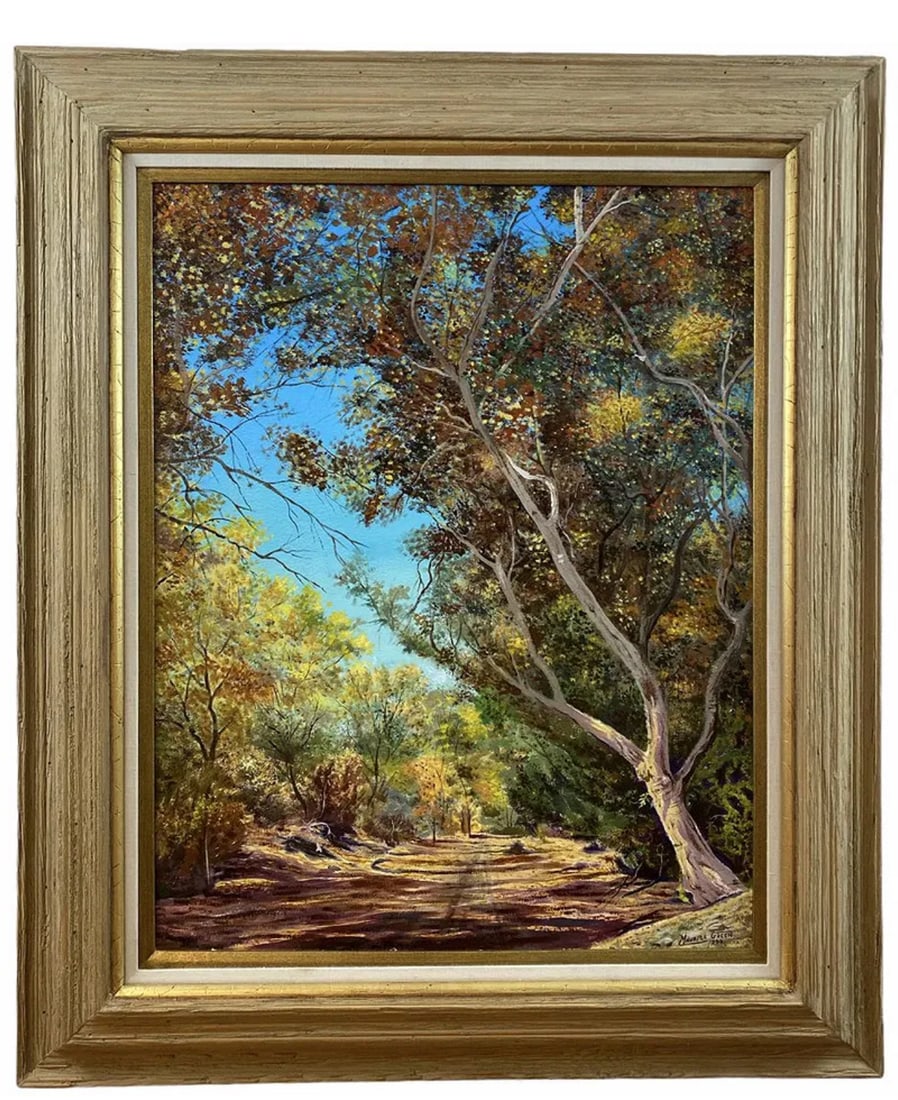 1990 Landscape Oil Painting by Maurice Green: oil Painting by Maurice Green -Frame Size: 38 in L x 32 in H