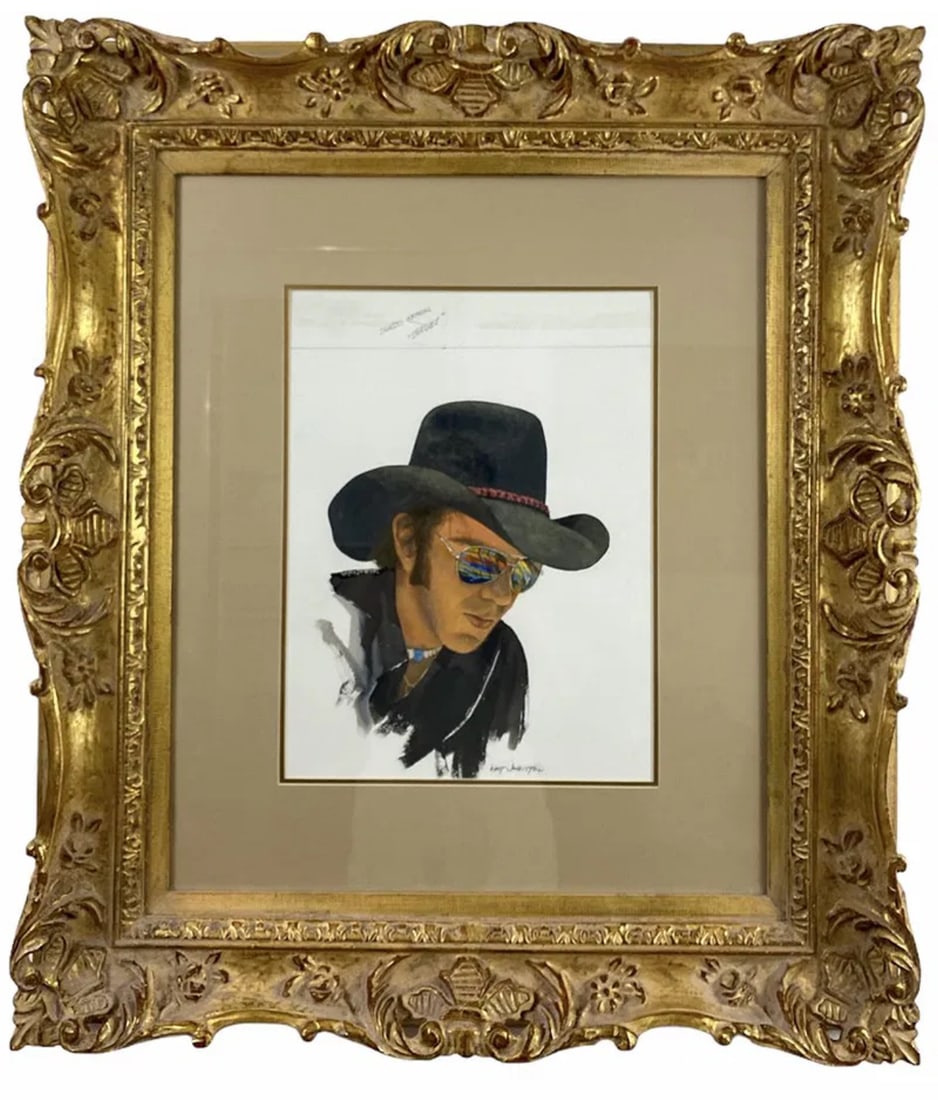 Shawn Ortega WaterColor by Walt Johnston: Frame: 32 in L x 28 in H ****Walt Johnston ( 1932-2018) was a contemporary realist. He looked at everything in the most modern way, saw the underlying abstract form, then brought that vision to a stun