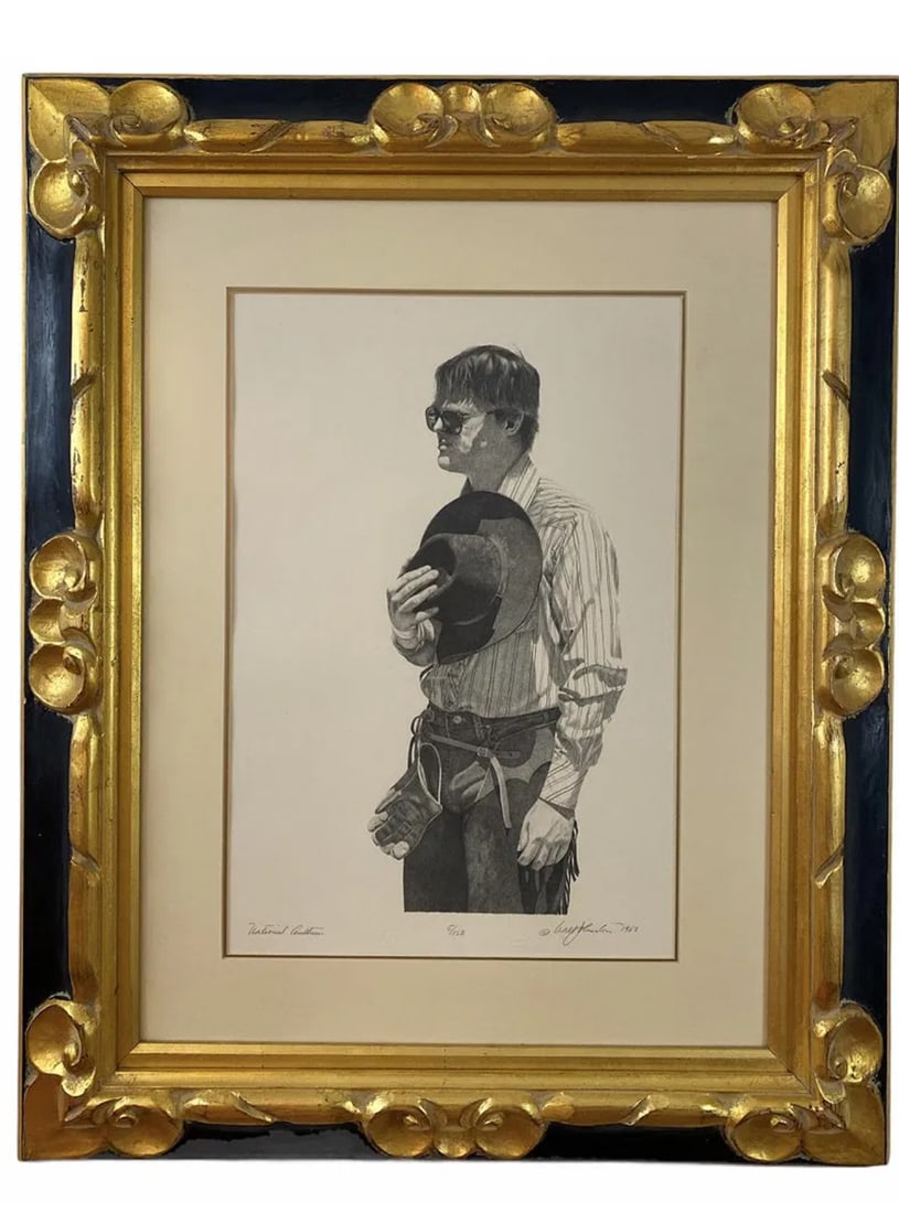 1983 National Anthem by Walt Johnston Copyright: Frame: 31 in H x 24 in L -****limited Peint - 5/150 pieces made - Signed and stamped by Walt Johnston 1932-2018Walt Johnston was a contemporary realist. He looked at everything in the most modern way,
