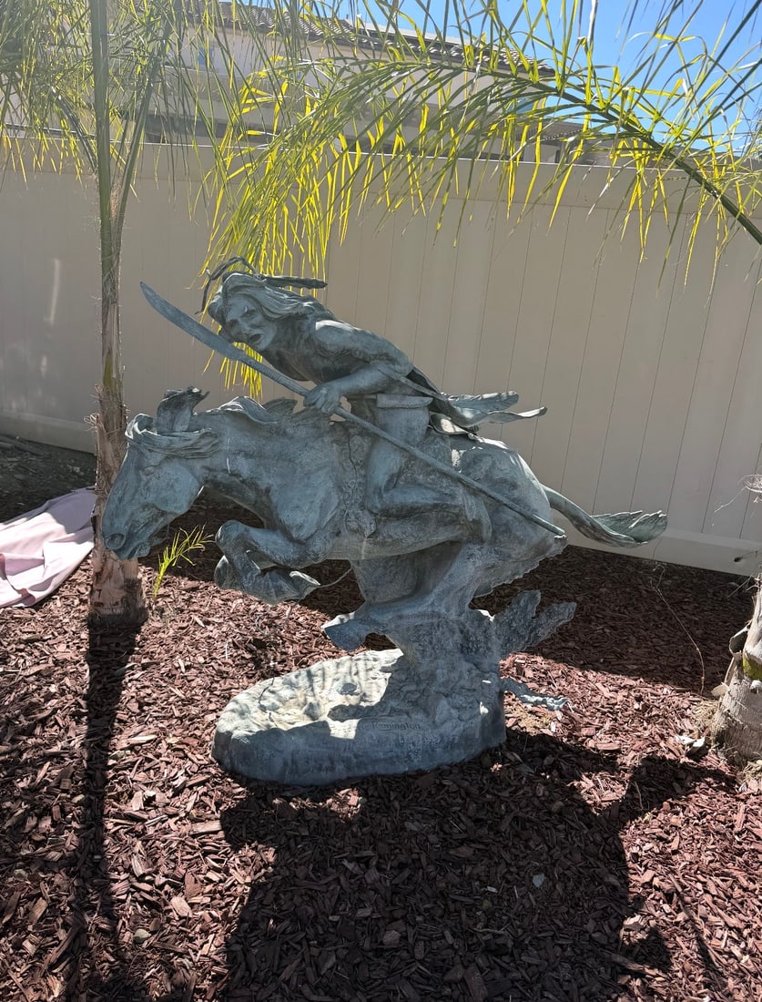 "Monumental Cheyenne" Bronze Sculpture - Frederic Remington: Size: 68” x 52 in