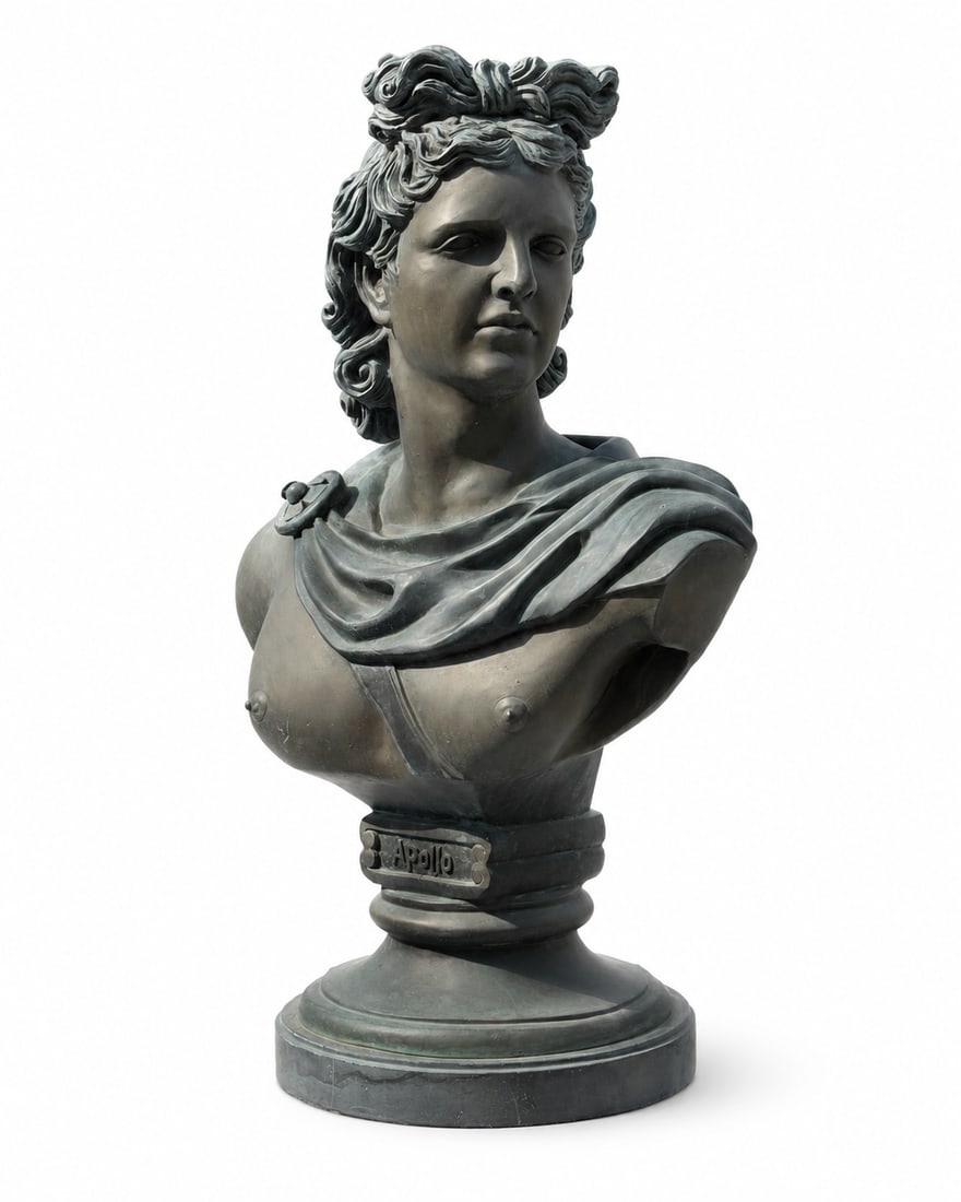 Life Size Bronze Bust Apollo Sculpture - 2