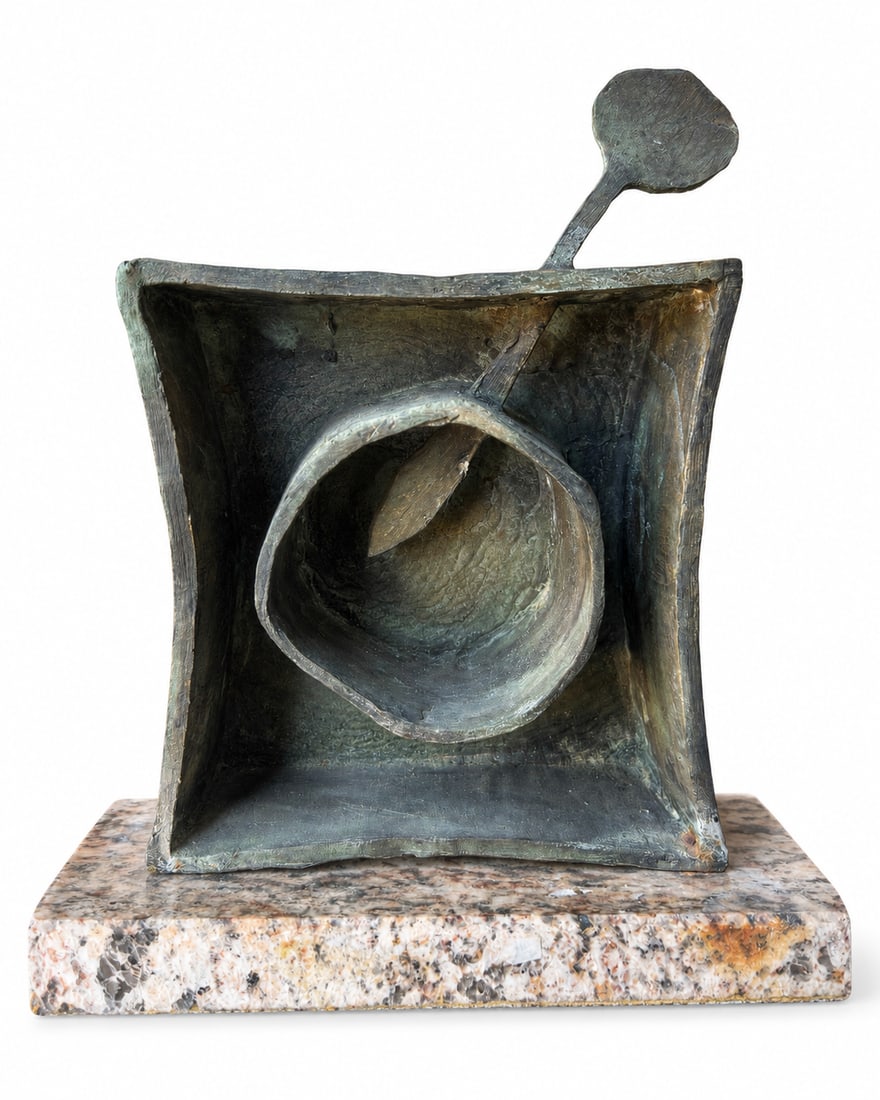Large Modern Miro Bronze Sculpture: Size: 11 in x 4 in x 2.5 in