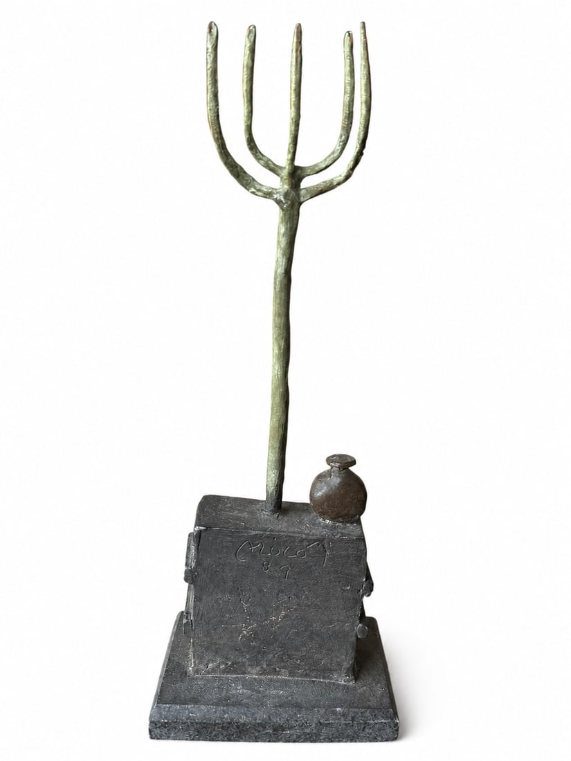 Large J. Miro Modern Bronze Sculpture: Size: 15 in x 6 inx 3 in