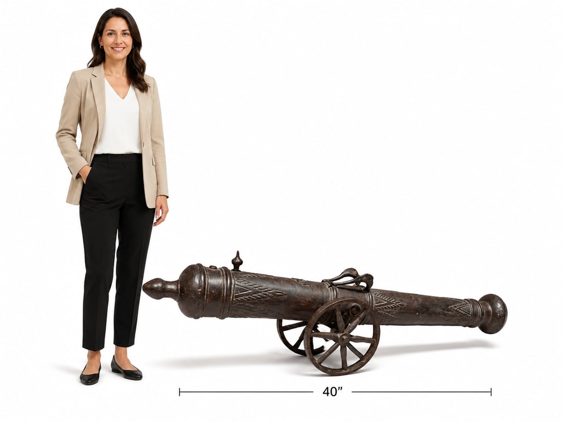 Large Metal Canon: Size: 40 in L