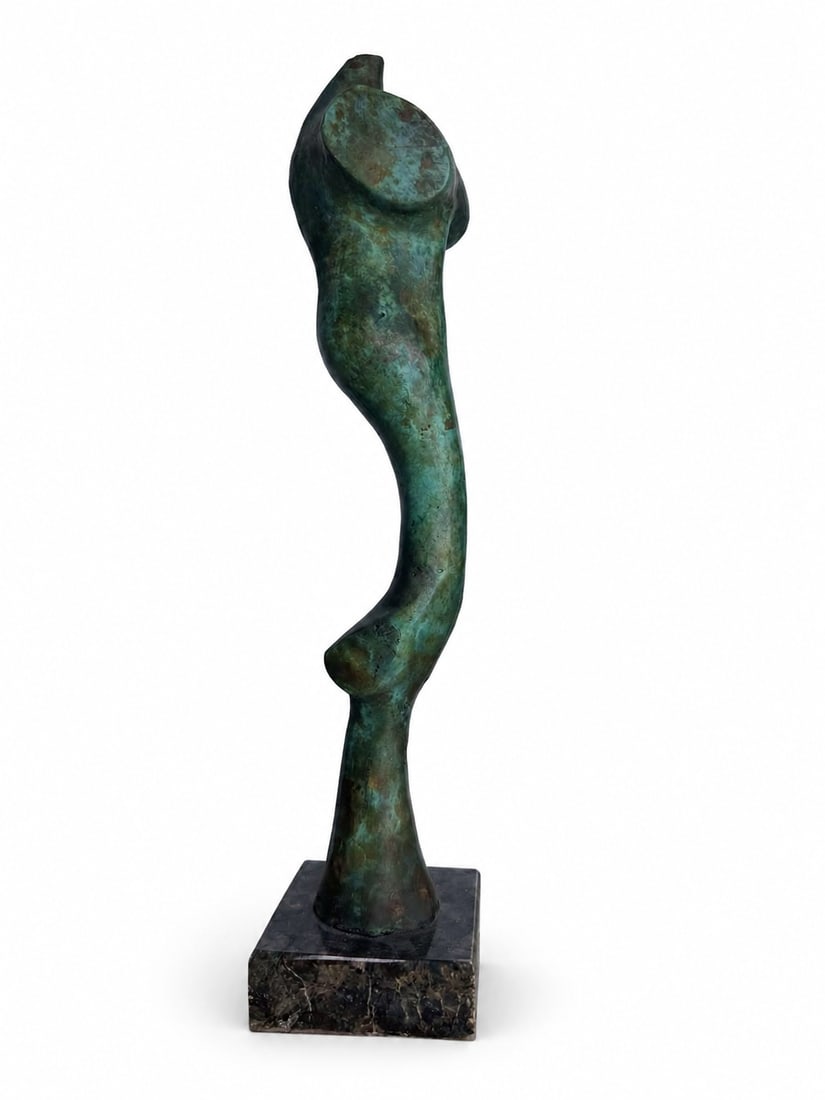 MODERN ABSTRACT BRONZE SCULPTURE: Size:16 in x 43 inx 3 in