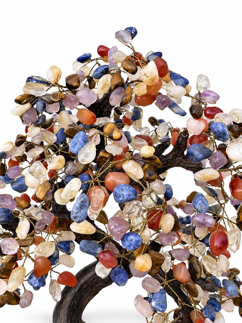 Chakra Gemstone Tree on Amethyst Rock - 2