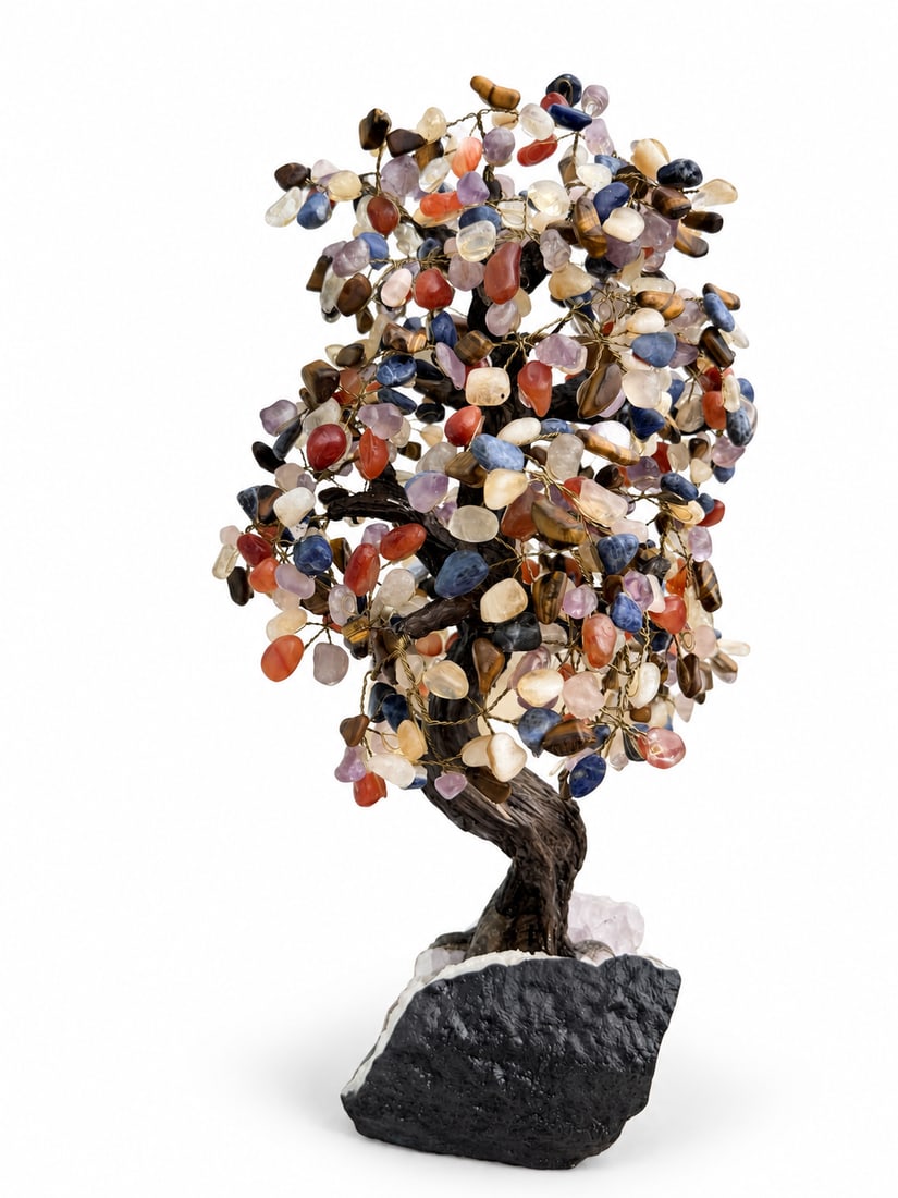 Chakra Gemstone Tree on Amethyst Rock - 4