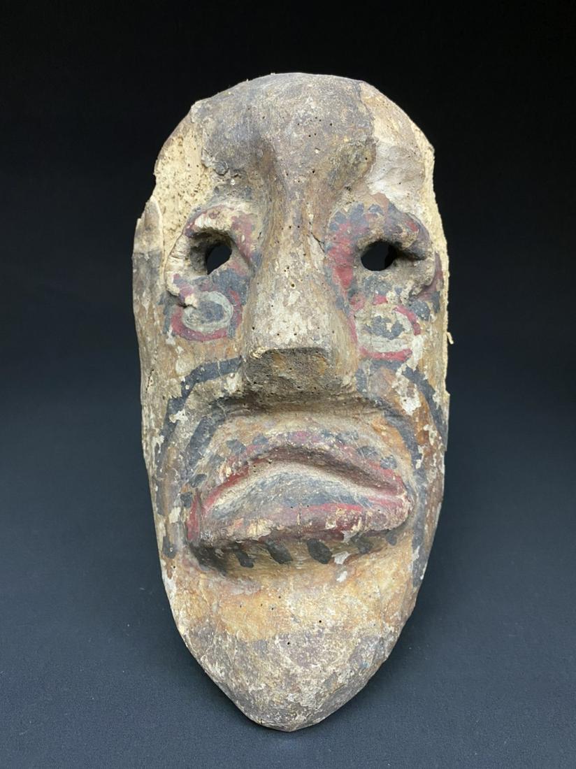 Mexican Day Of The Dead Mask: Antique Mexican Day Of The Dead hand carved wood mask.