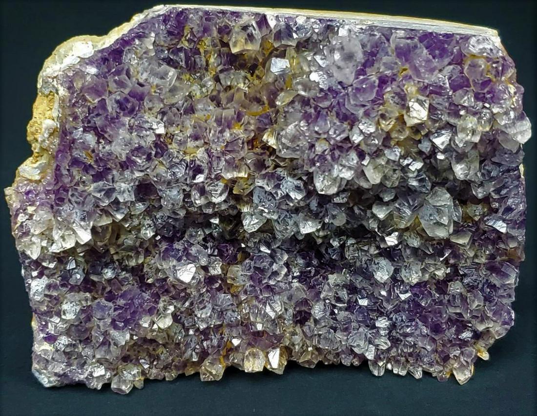 Purple Amethyst Plate - Origin Unknown: Beautiful sparkle in the Amethyst plate of unknown origin. Originally Purchased at the Tucson Gem& Mineral Show 2016