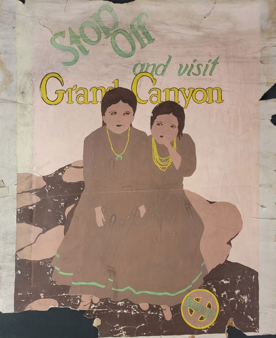 Vintage hand painted Santa Fe Railroad travel poster (1 of 1)