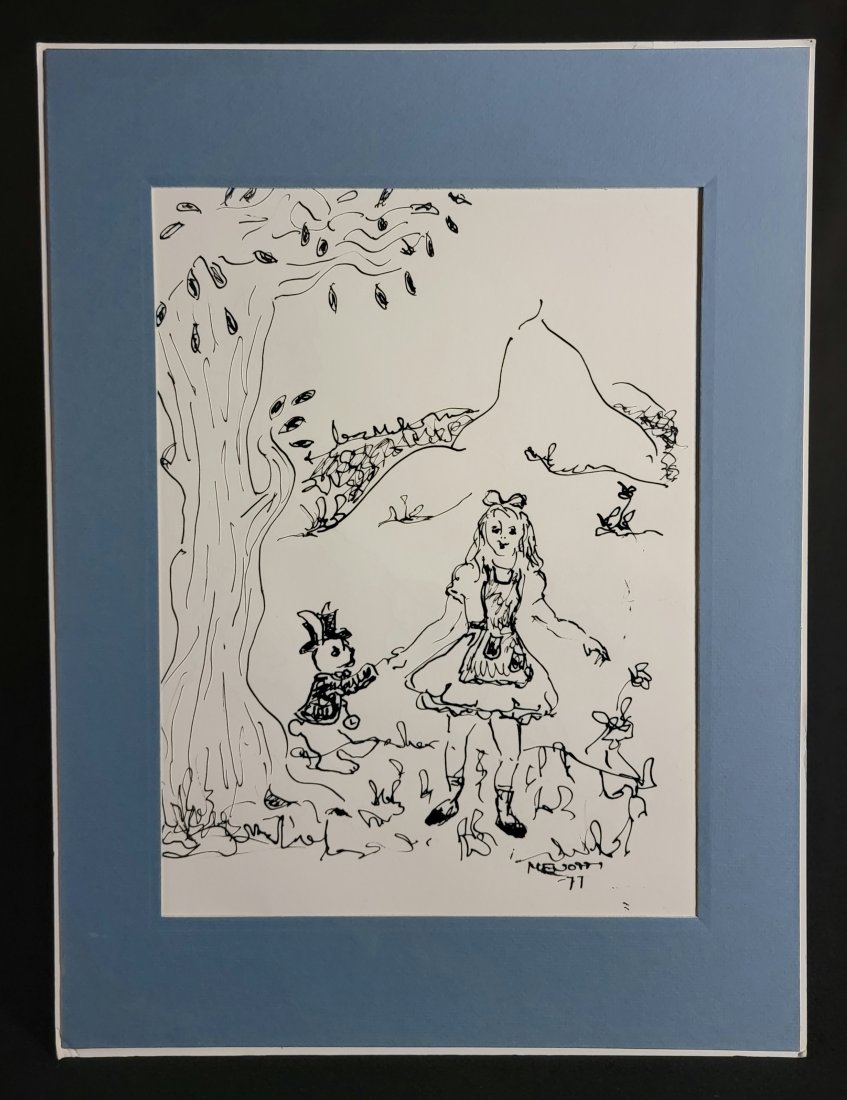 Original Ink on paper drawing Signed/Dated Menotti '77 (1 of 4)